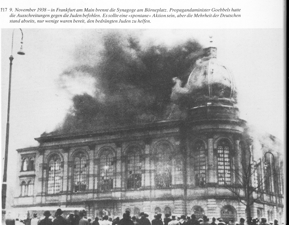 brennende Frankfurter Synagoge 1938